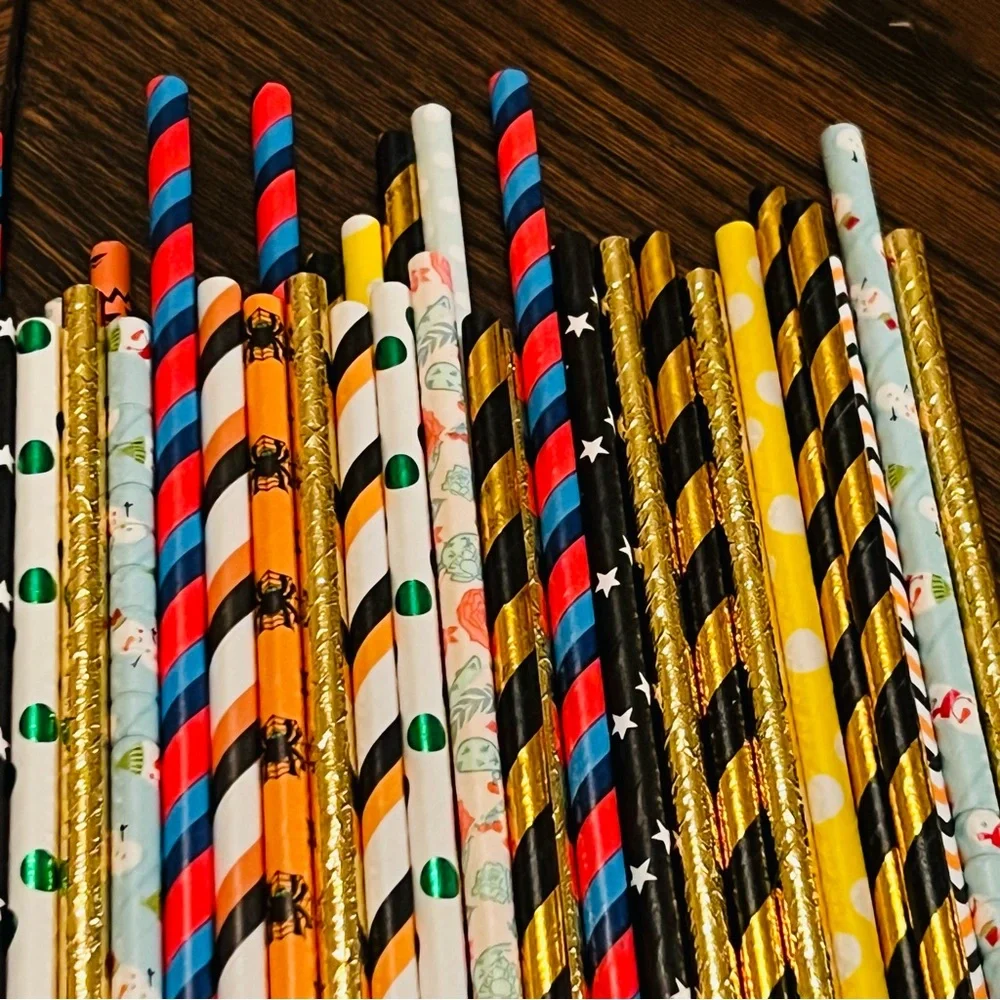 Paper Drinking Straw Lot - 124 Total - Picture 3 of 5